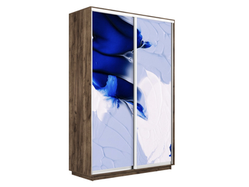 Шкаф-купе Экспресс Люкс 2-х дверный (Фото №1010 Абстракция бело-голубая)