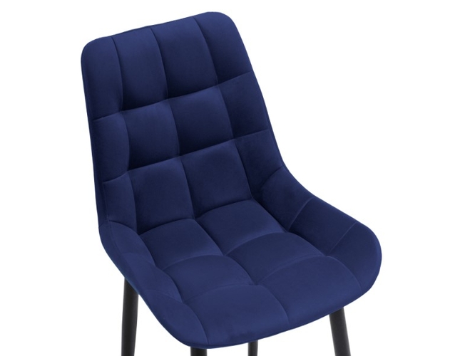 Стул на металлокаркасе Челси велюр синий/черный (Арт.502086)