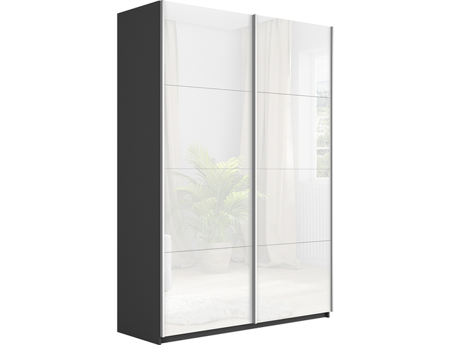 Шкаф-купе Прайм Люкс 2-х дверный (стекло), Серый диамант