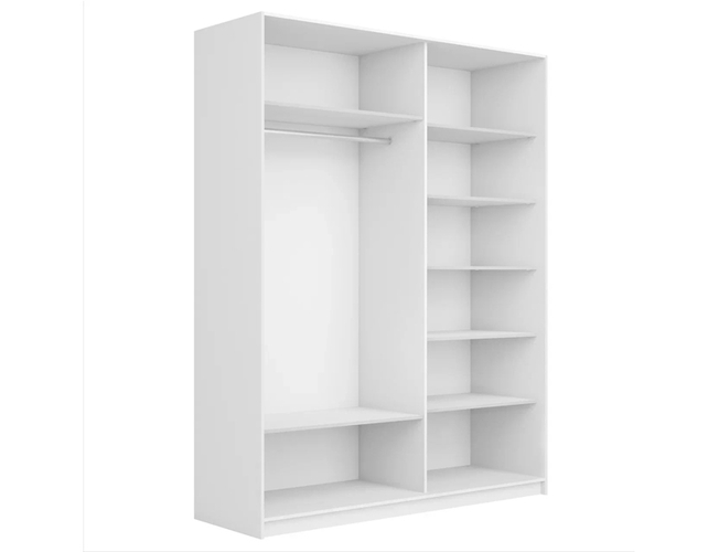 Шкаф-купе Прайм 2-х дверный (ЛДСП), Белый снег