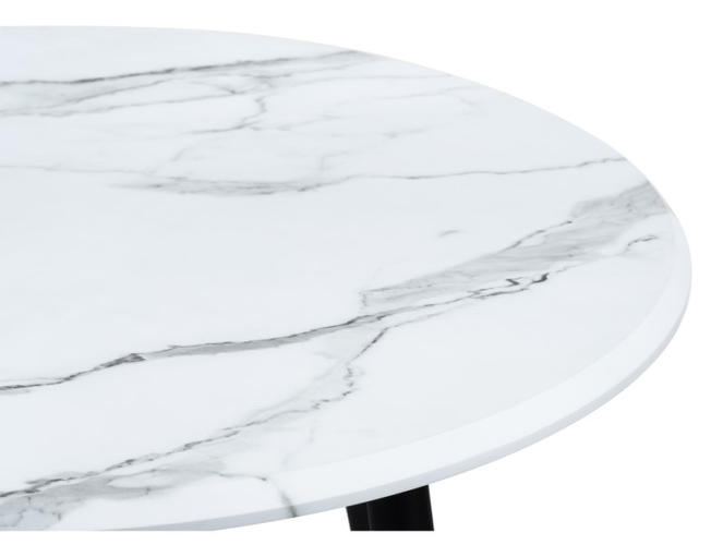 Стол Абилин 90 мрамор белый/черный матовый (Арт.517037)