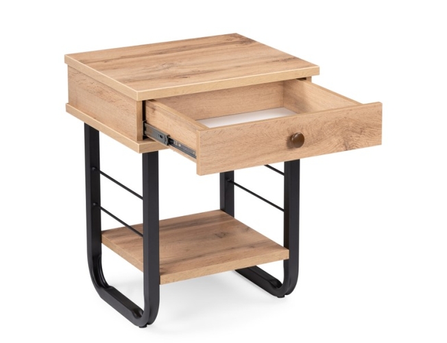 Прикроватная тумба Малгома черная/ дуб вотан (Арт.511608)