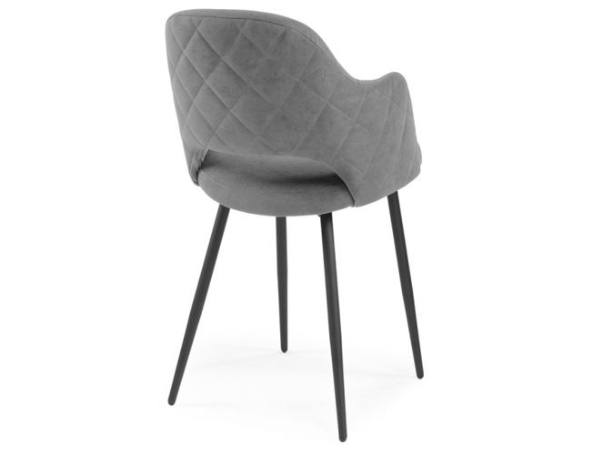 Стул на металлокаркасе Гутрид прошивка ромбы сзади серый/черный  (Арт.504178)