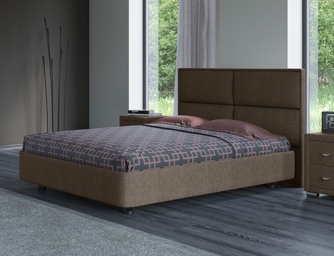 Кровать из ткани Rocky 2 Глазго коричневый