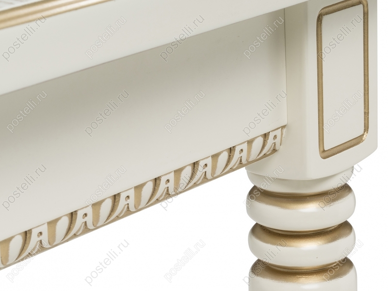 Обеденный стол Леджер слоновая кость/патина золото (Арт. 438346)