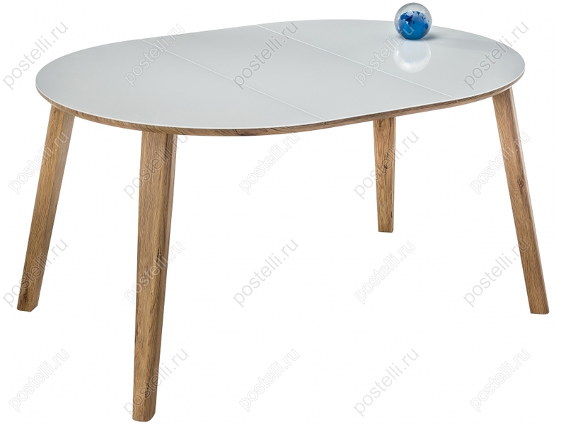 Стеклянный стол Семвэлл дуб монтана/белый (Арт 462080)